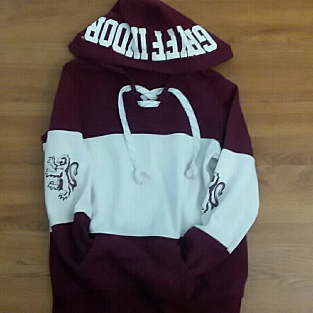 Maroon and white Gryffindor hoodie